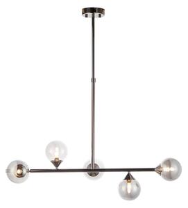 Endon 101348 - Lampadario su asta OTIS 5xG9/3W/230V nero cromato/nero fumé