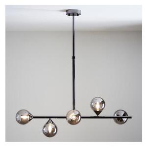 Endon 101348 - Lampadario su asta OTIS 5xG9/3W/230V nero cromato/nero fumé