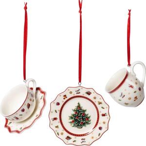 Set 3 addobbi in porcellana per albero di Natale Toy's Delight