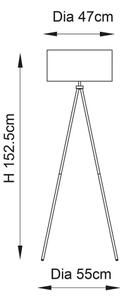 Endon 66987 - Lampada da terra TRI 1xE27/60W/230V beige