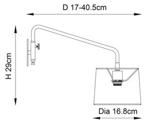 Endon 79500 - Applique CARLSON 1xE14/40W/230V grigia/nera