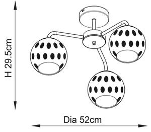 Endon 91968 - Lampadario a plafone DIMPLE 3xE14/25W/230V dorato/beige fumé