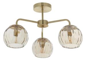 Endon 91968 - Lampadario a plafone DIMPLE 3xE14/25W/230V dorato/beige fumé