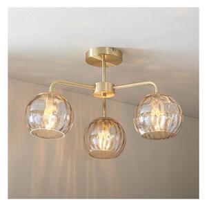 Endon 91968 - Lampadario a plafone DIMPLE 3xE14/25W/230V dorato/beige fumé