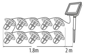 Catena solare a LED 10xLED/1,2V 300 mAh 3,8 m IP44 color rame