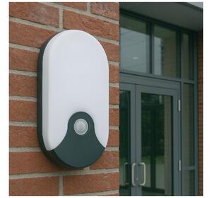 Lampada da parete per esterni LED con sensore di movimento, 18W/230V, IP44, antracite