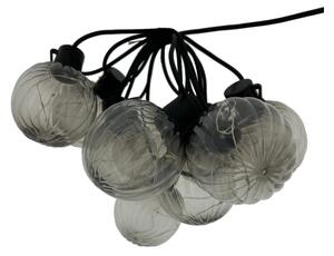 Catena luminosa decorativa LED per esterni 10xLED/0,15W/230V 6,8 m IP44 nero/fumé