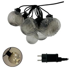Catena luminosa decorativa LED per esterni 10xLED/0,15W/230V 6,8 m IP44 nero/fumé