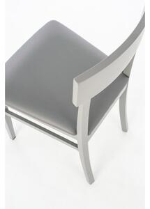 Monaco, set da due sedie in legno laccato in grigio chiaro