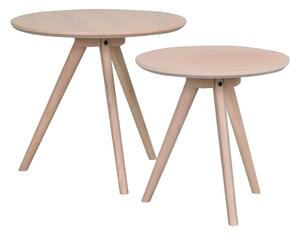Tavolini rotondi in rovere in set di 2 pezzi ø 50 cm Yumi - Rowico