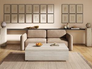 Tavolino con 2 cassetti in MDF L120 cm Effetto travertino beige - ANTRIM