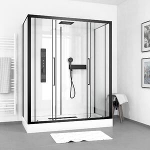 Cabina doccia completa MARWELL Bianco Urban XXL 85 x 160 x 215 cm - set completo incl. piatto doccia e rubinetto - sistema di profili in alluminio di alta qualità