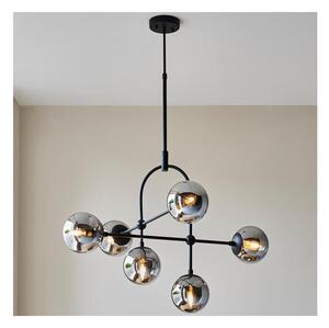 Endon 106661 - Lampadario a stelo ONTARIO 6xE14/7W/230V nero/nero fumé