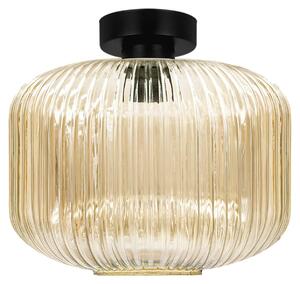 Lampada a sospensione CLARK color ambra e nero, 1xE27x20W, vetro, dimensioni: 29x30x30 cm, IP20, Kaja