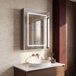 Armadietto con specchio LED Rea Zenit Brown 70x50cm