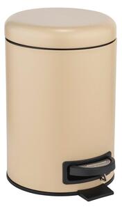 Cestino per la spazzatura beige in acciaio con pedale 3 l Leman – Wenko