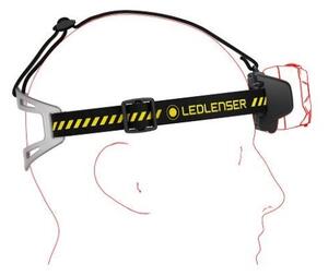 Ledlenser HF8R Work - lampada frontale LED ricaricabile con regolazione della luminosità, batteria 3700 mAh, IP68, 1600 lm, 90 h, nera