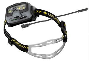 Ledlenser HF8R Work - lampada frontale LED ricaricabile con regolazione della luminosità, batteria 3700 mAh, IP68, 1600 lm, 90 h, nera