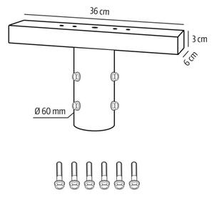 Supporto di montaggio per illuminazione da esterno BASE, diametro 60 mm, nero