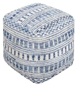XABA - pouf in lana avorio con decoro 40 x 40