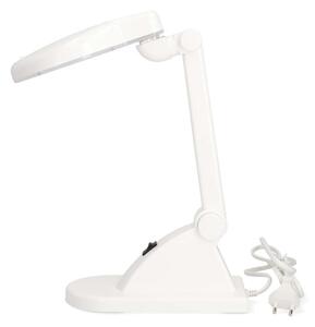 Nedis MAGLE1WT - Lampada da tavolo a LED con lente d'ingrandimento, 6W/230V, bianca