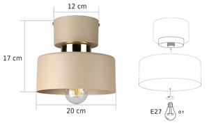 Plafoniera IGNIA 1xE27/60W/230V beige/dorato