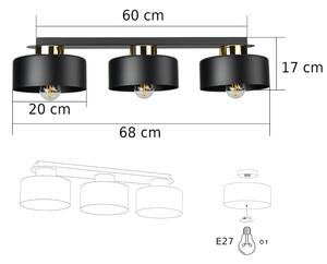 Lampada da soffitto IGNIA 3xE27/60W/230V nero/oro