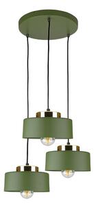 Lampadario a cavo IGNIA 3xE27/60W/230V verde/oro