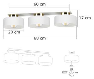 Plafoniera IGNIA 3xE27/60W/230V bianco/oro