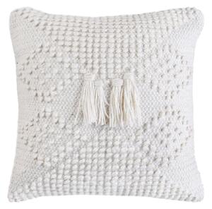 ODETTE - cuscino in lana avorio con decoro 45 x 45