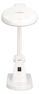 Nedis MAGLE1WT - Lampada da tavolo a LED con lente d'ingrandimento, 6W/230V, bianca