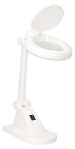 Nedis MAGLE1WT - Lampada da tavolo a LED con lente d'ingrandimento, 6W/230V, bianca