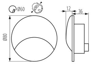 Kanlux 39121 - Lampada per scale LED EXIN LED/2,5W/230V 3000K IP65 nera rotonda