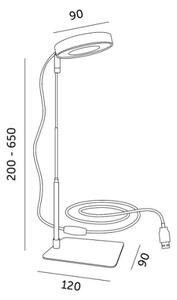 Lampada da tavolo LED dimmerabile per la coltivazione delle piante VERDI LED/5W/5V 1300K bianca