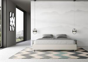 Letto Matrimoniale alla AZELIA KING SIZE, Similpelle Dimensioni 180x200 cm giroletto imbottito effetto trapuntato colore Bianco