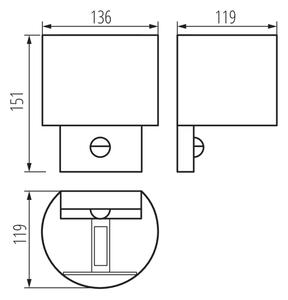 Kanlux 28995 - Lampada da parete LED per esterni con sensore REKA LED/7W/230V IP54 antracite