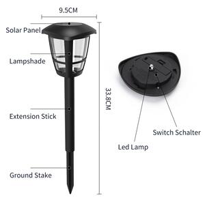 Aigostar - Set da 12 lampade solari a LED LED/0,06W/2V 33,8 cm 6500K IP44 nero