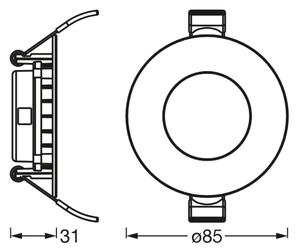 Osram - Faretto da incasso LED SLIM 4,5W/230V 3000K