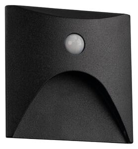 Kanlux 39142 - lampada LED da gradino con sensore EXIN 2,5W/230V 4000K IP65 nero squadrato