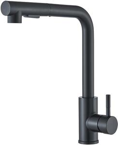 Miscelatore RVS con doccetta girevole a 360 gradi, rubinetto, commutabile, alta pressione, scorrevole