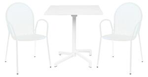 OPERA - set tavolo in alluminio cm 70 x 70 x 73 h con 2 poltrone Maris