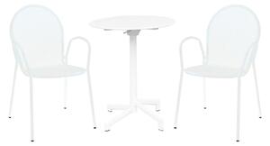 OPERA - set tavolo in metallo cm Ø 60 x 74 h con 2 poltrone Maris