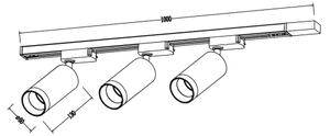 Faretto per sistema a binario MICA 3xGU10/10W/230V nero/oro