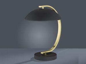Lampada da tavolo vintage, nero opaco, oro, H 35 cm