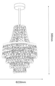 Lampadario su asta GEMMA 1xE27/60W/230V diam. 23 cm