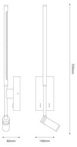LED Lampada da parete TORCH LED/6W/230V + LED/3W nera