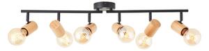 Brilliant - Lampada con 6 faretti KERRY 6xE27/40W/230V nero/bambù