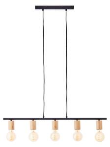 Brilliant - Lampadario a sospensione KERRY su cavo 5xE27/40W/230V nero/bambù
