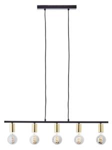 Brilliant - Lampadario a sospensione con cavo KERRY 5xE27/40W/230V nero/ottone