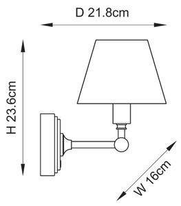 Endon 114827 - LED Dimmerabile ricaricabile muro lampada BURLEY LED/1,5W/5V ottone/blu
